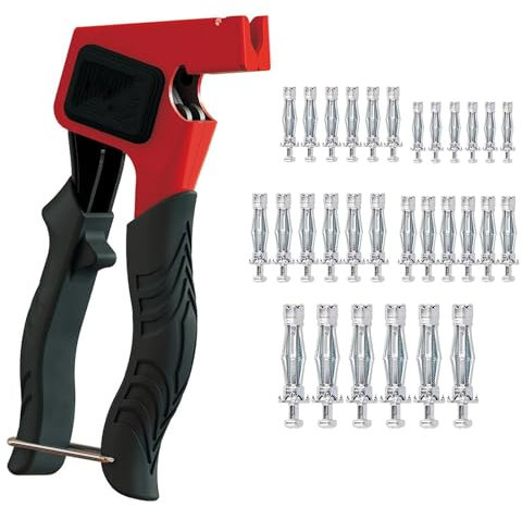 Alicates de Montaje para Juego de Tacos para Cavidades, Juego de Herramientas para Fijar Anclajes de Pared, Con 30 Taco para pared Anclaje para Cavidades, Juego de Anclajes para Placas de Yeso