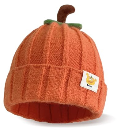 CharmBurst Babymössa, orange pumpadesign, mjuk vintermössa för pojkar och flickor, barnmössa, halloweengåva, vintervärmehatt, babygåva
