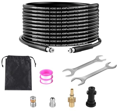 High-Pressure Washer Hose Compatible with Kärcher K Series (Fits K2, K3, K4, K5, K7) - Pleafind 10m High-Pressure Hose - 5800 PSI (400 Bar) with Connector - Ideal for Car & Garden Cleaning