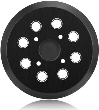 Platorello per Levigatrice 125 mm, Base Morbida Protettiva con 8 Fori, Compatibile con Dischi Abrasivi a Gancio e Loop, per Smerigliatrice e Levigatura Orbitale