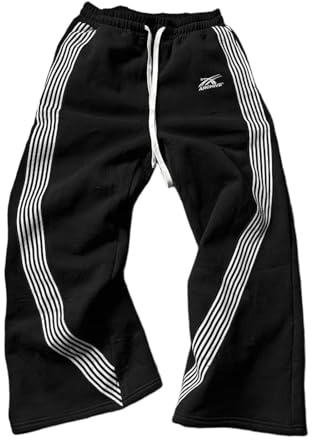 Pantalones de chándal holgados para hombre Y2K, pantalones de chándal anchos, ropa de calle, algodón, pantalones de jogging elásticos, cintura ancha, pantalones deportivos largos para hombre