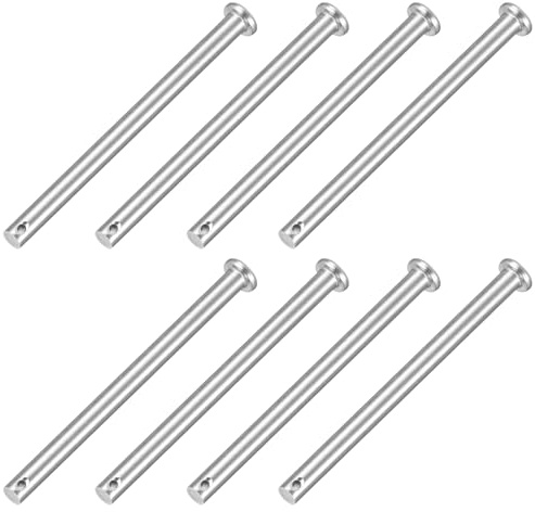 QUARKZMAN 8 Stück M6 X 80mm Einloch Gabelbolzen 304 Edelstahl Flachkopf Gabelbolzen Hitch Pin Für Anhängerkupplung Mechanikerreparatur Möbelmontage Industrieausrüstung