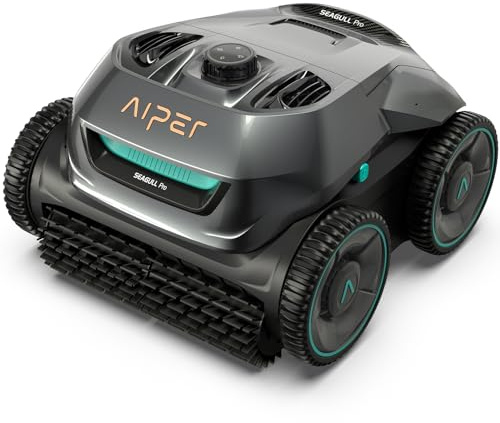 AIPER Cordless Robotic Pool Cleaner, WavePath Navigation, Wall-Climbing, Quad-Motor, 150 mins Runtime for Inground Pools up to 1,600 sq.ft, Seagull Pro ZT6002
