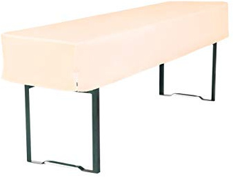 TexDeko Biertischhusse Tischdecke 3/8 Länge für Bierzelttisch Premium blickdicht waschbar 220x50x30cm (Creme)