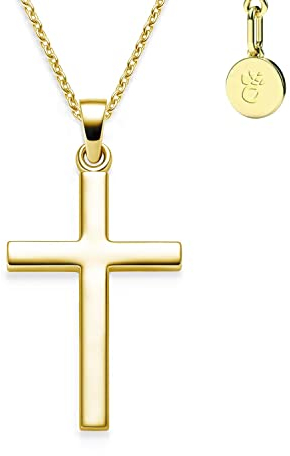 Kreuz Kette Kommunion Mädchen Junge Gold | Geschenke zur Erstkommunion Konfirmation Firmung Taufe Kommunionsgeschenk| Kreuzkette Kinder Halskette Anhänger Kinderkette Taufkette Schmuck Geschenk