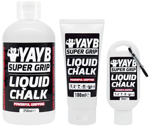 LIQUID CHALK | YAYB | Powerful Hand Grip | Sweat-Free Hands Gym | Weight Lifting, Rock Climbing, Gymnastics, Weightlifting, Pole Dancing, Bouldering, Powerlifting, Strongman, Dry, Sports (1x 50ml)