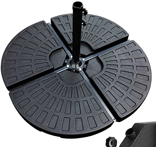 BAKAJI Set 4 Supporto Pesi Ombrellone Riempibile Palo da Giardino in Plastica Resistente Intemperie per Esterno da Riempire con Sabbia o Acqua Base Adatti per Ombrelloni con Base a Croce