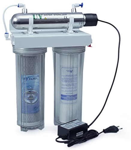 Filtre à eau lampe UV 3 stades triple système de filtration purificateur d'eau lampe de 6 W ultra travesolette cartouches de charbon actif stérilisateur