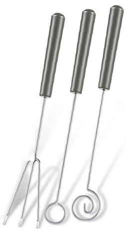 Lot de 3 fourchettes à sauce au chocolat, pour bonbons, trempettes, témoins à fondue, décoration pour chocolats, chocolats