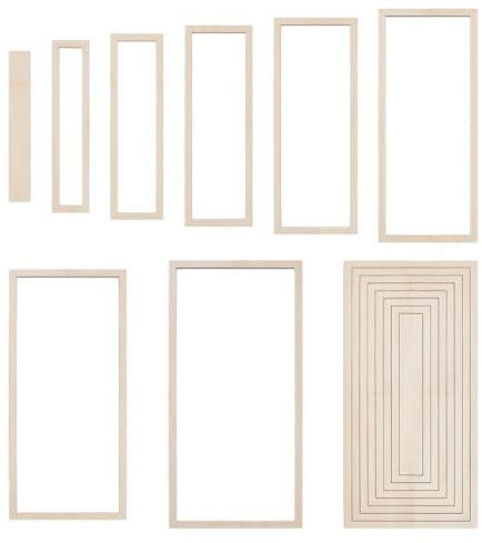 UNICRAFTALE Set di 8 stampi rettangolari in ceramica per stampi in ceramica concentrici in legno per figure geometriche in legno, stampi per argilla, stampo per taglio e stampa in ceramica fai da te