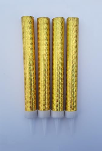 Extra Long 12cm Fountain Candles 4pk Gold & Silver, Ideal for: Birthdays, Weddings, Anniversaries, Restaurants and Special Celebrations (4, Gold)