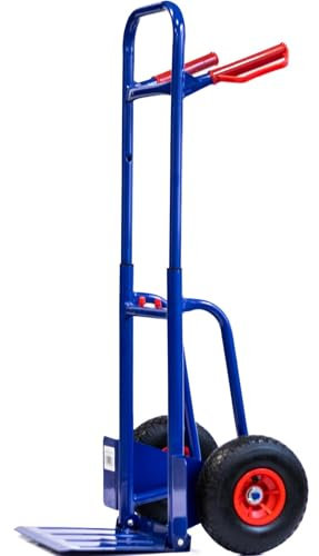 TMV24® Klappbare Sackkarre - mit Luftbereifung max. 200kg Treppensteiger Höhenverstellbar ca. 114cm Stabil Faltbar für Werkstatt Lager Treppensackkarre Sackkarren mit Luftreifen - Sackkarre