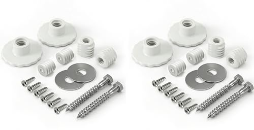 RotoVent Grab Bar Mounting Kit for Fiberglass Showers, Grab Bar Anchors with Adjustable Spacers (15/16 to 2-1/8), Shower Install Kit for Installing Grab Bar to Stud, 2 Pair