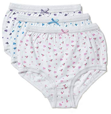 Marlon Women's Pack Of 3 Pure Cotton Jersey Sofia Full Brief, Multicolour (Print on White Ground), 24-26
