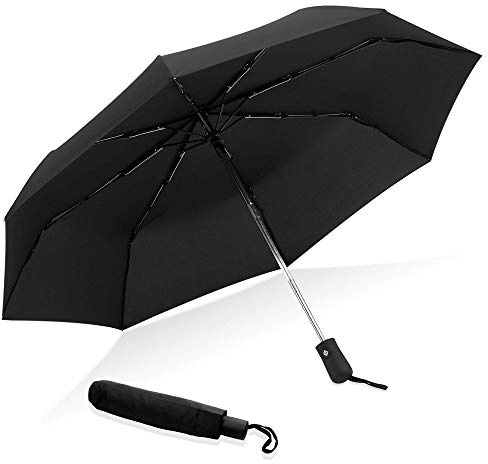 GadHome kompakt automatiskt paraply | Automatiskt paraply i kompakt storlek 29 cm, fickparaply, paraply för män och kvinnor | Vindtätt paraply stänger med en knapp