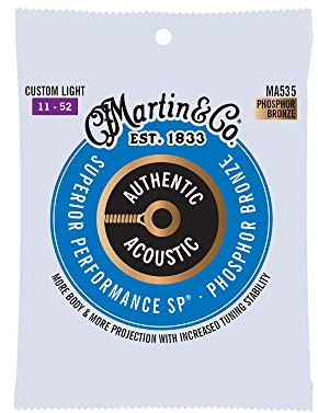 MARTIN Akustikgitarrensaiten, Superior Performance Custom Light 11-52, 92/8 Phosphor Bronze (MA535)