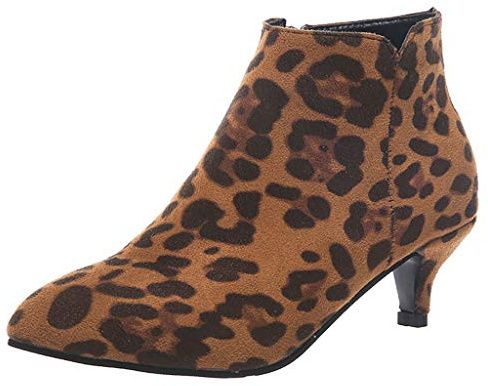 SoonerQuicker Chelsea Boots Women Suede Leather Mid Heel Ankle Boots Kitten Heel Pointed Toe Booties Fashion Elegant