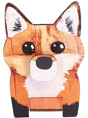 Lwuey Porta Occhiali in Legno A Forma di Animale, Simpatico Supporto Tavolo Raffinato Gioielli Orologi Braccialetti Espositore Ideale Decorare Ufficio Scrivania Regalo Compleanno Uomo Donna(Volpe)