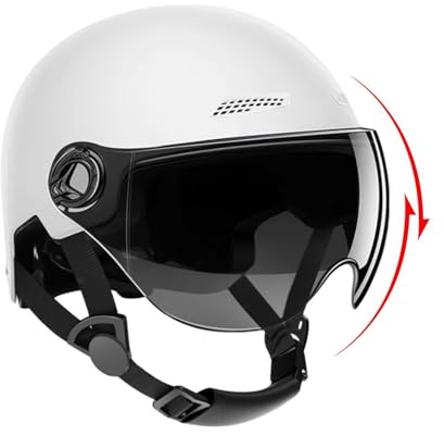 Casco da bicicletta per uomo e donna, con occhiali, altamente protettivo, con visiera parasole rimovibile, per scooter elettrico, bici da strada, pattinaggio