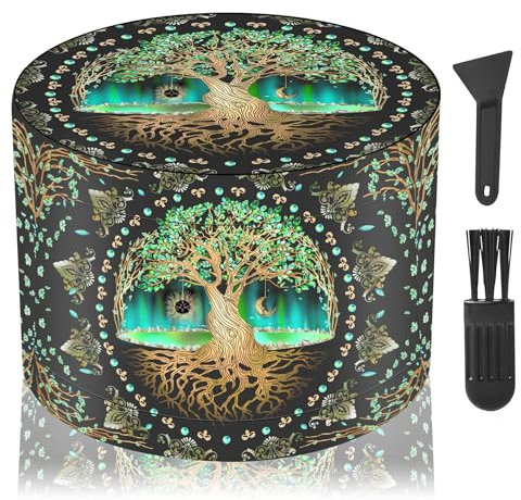 LHOEST Grinder - Macinaspezie grande, 63 mm, con raschietto e spazzola in plastica, smerigliatrice a 4 strati, design albero, in metallo, set da 4 pezzi per spezie