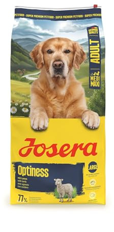 JOSERA Adult Large Optiness Lamm & Reis (1 x 12,5 kg) | Premium Trockenfutter für ausgewachsene Hunde | eiweißreduziert | weizenfrei | wertvolle Fettsäuren | XL-Kroketten gegen Schlingen