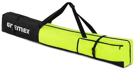 GREMEX Bolsa de esquí para 1 par de esquís – Bolsa impermeable para esquís – robusta y ligera – bolsa de esquí ergonómica – bolsa de esquí alpina compacta – bolsa de esquí Alpin – Accesorios para