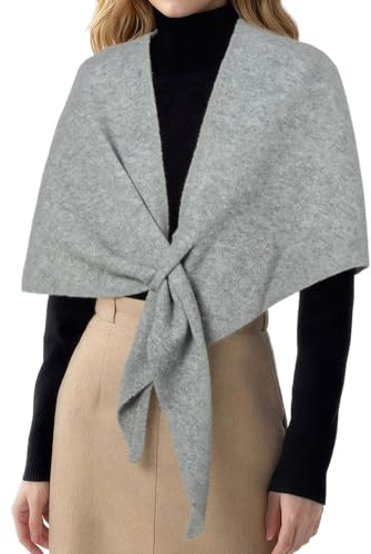 RIIQIICHY Women Pashmina Shawl Wrap Triangle Scarf Cardigan Poncho Cape | Ladies knitted scarves wraps, open front knotted, soft lightweight warm, fashion elegant, for wedding evening dress