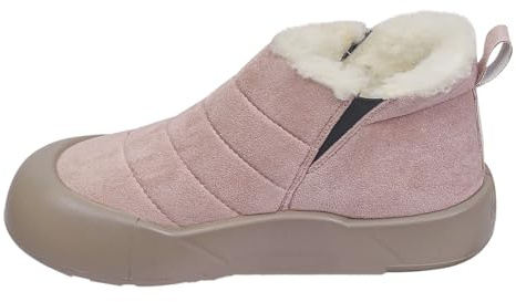 Generisch Botas de invierno para mujer, forradas, impermeables, para mujer, planas, con cremallera lateral, antideslizantes, para exteriores, elegantes, cómodas, Rosa., 40 EU