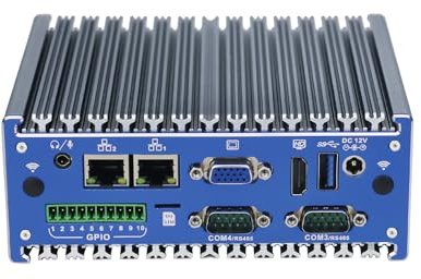ANDAQI Side Mount Din Rail Fanless Mini PC, Desktop Computer, HTPC, Windows 11 / Linux Ubuntu, J1900, BX12, WiFi, BT, 4 x COM, HDMI, 2 x LAN, SIM Slot, GPIO, 4G RAM, 0 Storage, Barebone No System