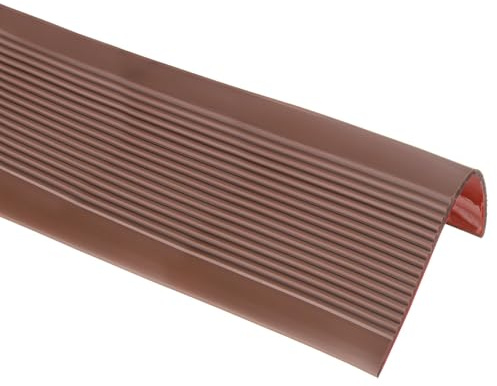 QUARKZMAN Borde De Escalón De 2 Metros Perfil Antideslizante Autoadhesivo Para Escaleras Protector De Borde Impermeable Para Suelos Interiores Y Exteriores (7.6cm x 3.5cm Café)