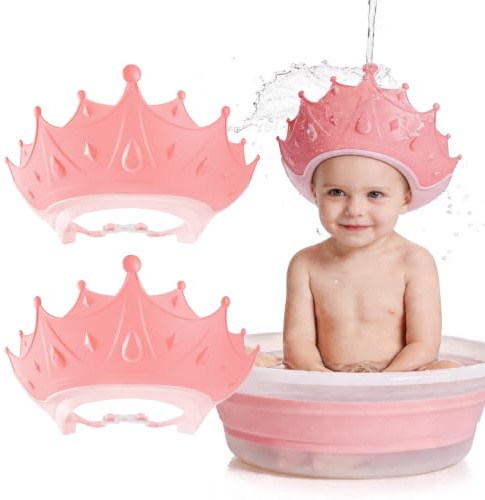 IONEKIUK 2 Pack Baby Shower Cap for Kids, Soft Toddler Hair Washing Shield | Waterproof Protective Baby Shower Cap, Adjustable Soft Toddler Kids Shampoo Shower Caps for Eyes and Ears Protector