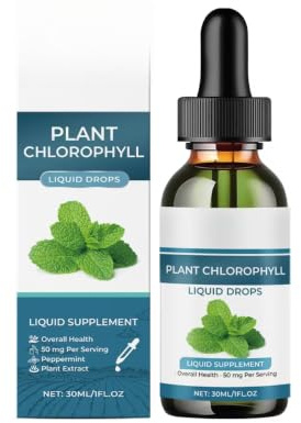 Klorofyll flytande droppar – tarmstöd, mintsmak, 1 fl oz,1PCS