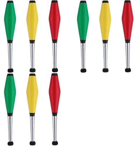 Vjsujehgy 9 Pezzi Bastoncini da Giocoleria Accessori da Giocoleria Bastoncini da Giocoleria da Palco Bastoni per Spettacoli Teatrali Club da Giocoleria Principiante