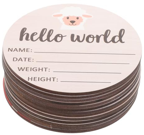 GATHINESS Birth Announcement Sign Wooden Milestone Blocks round Shape Monthly Milestone Card to Track ’s Growth for Shower Photo Props