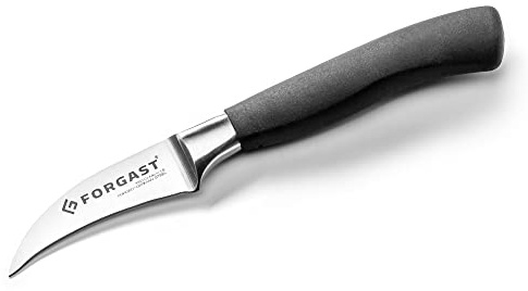 Forgast Fruktkniv Längd 6,5 cm | Skalkniv | Tillverkad av smidd stålbalk Högkvalitativ stål och motstånd Söt och vidhäftande handtag Svart