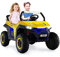 COSTWAY 2 Sitzer Kinderauto mit 2,4G Fernbedienung, 12V Kinder UTV mit Musik und Scheinwerfer, Elektro Auto 2-4 km/h, für Kinder ab 3 Jahren (Gelb)