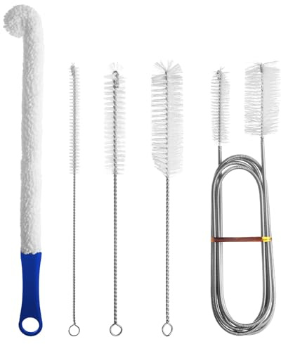 Kit de Nettoyage pour Narguilé - Brosse de Nettoyage de Pipe de Qualité Supérieure pour Nettoyer sans Effort Les Zones Difficiles d'accès dans Les Tuyaux d'eau, Les Bouteilles Becs Aquariums