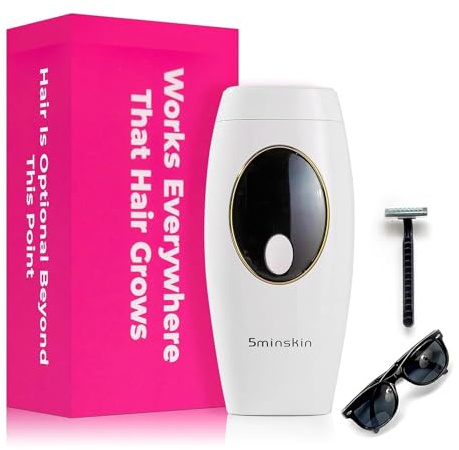 5minskin Hair Laser Removal Handset 2.0 IPL - Hair Removal Device for Women and Men, Facial and Body Hair Remover At Home, Light Based Hair Removal, 999,999 Flashes Safe & Painless Machine
