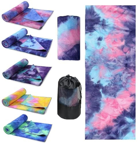 Oaygat Toalla para esterilla de yoga, toalla de yoga antideslizante, toalla de yoga caliente con puntos de agarre, manta de yoga de secado rápido, toalla de microfibra súper suave absorbente del sudor