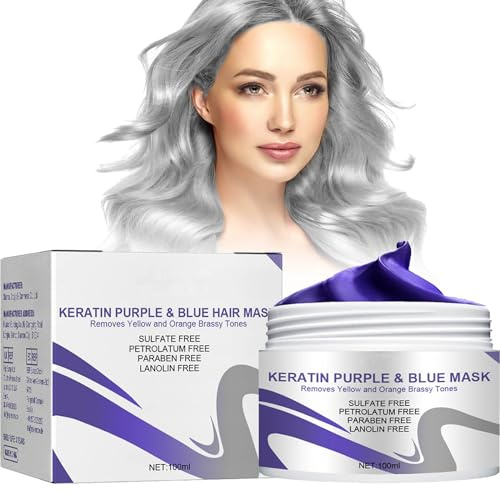 Vitamins Mascarilla Morada con Keratina, Mascarilla Matizadora Violeta, Champú Matizador Rubio con Pigmentos Violetas, Mascarilla Ultravioleta Neutralizante, Para Pelo Decolorado Hair Mask