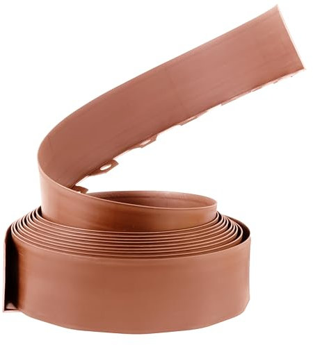 Lawn Garden Edging Border 32ft | 10m with Heavy-Duty Ground Stakes 10CM High Flexible Flower Bed Edge and Reinforced Plastic Pegs, Professional Landscape Dividers, Weather Resistant (Terracota)