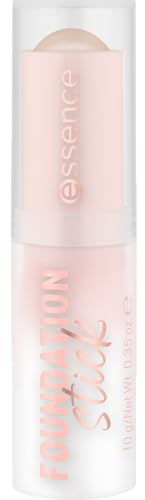 essence FOUNDATION stick, Nr. 180, Nude, pflegend, abdeckend, weichzeichnend, natürlich, vegan, ölfrei, ohne Konservierungsstoffe, ohne Parabene, 3er Pack (3x10g)
