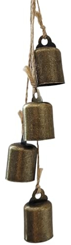 Doiyislem Campanas de Navidad Decorativas,para Árbol con Campanas Rústicas | Decoraciones Navideñas de Cencerro de Hierro para Pared Jardín Boda Fiesta Suministros Patio Balcón Exterior Ventana Granja