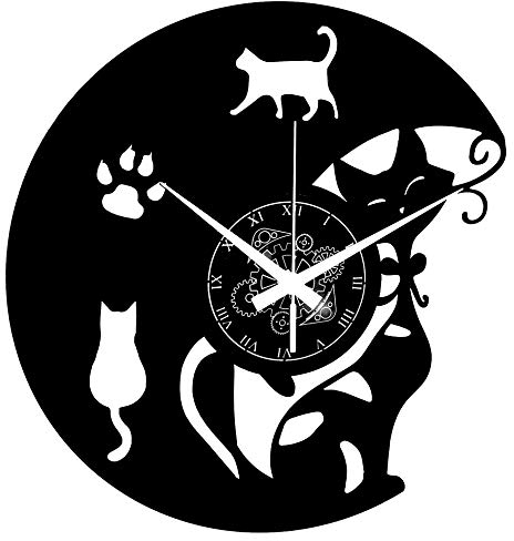 Instant Karma Clocks Vinyl Wanduhr Vintage handgemachte Schallplatten-Design Vintage Geschenk Home Dekorationen Katze Katzen