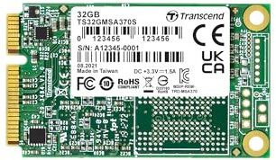 Transcened MSA370S 32GB mSATA SATA III, MLC NAND, with Dram, Bis zu 280/50 mb/s, Interne SSD für Mini-PC, NUC und Embedded-Systeme