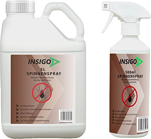 NEU Biozidfreie Spinnen Abwehr 5,5 L – Mittel zum Spinnen abwehren – Spinnen Spray – Fleckenfrei – Spinnenmittel INSIGO