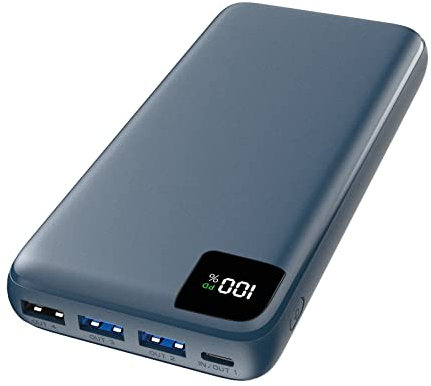 Batterie Externe 27000mAh Power Bank - Bilivein 22.5W Chargeur Portable PD USB C avec 4 Sorties Charge Rapide Compatible avec Téléphone Tablette Bleu