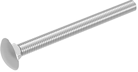 SECCARO Tornillo de cabeza redonda plana con cuello cuadrado, M5 x 60 mm, acero inoxidable V2A, VA A2, DIN 603/ISO 8677, rosca completa, 20 unidades