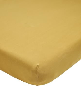 Meyco Home Basic Jersey Uni Spannbettlaken für 1-Person (Bettlaken mit weicher Jersey-Qualität, aus 100 % Baumwolle, perfekte Passform durch Rundum-Gummizug, Maße: 120 x 200 cm), Honig Gold