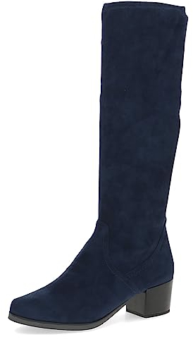 CAPRICE Damen Hohe Stiefel mit Absatz Kniehoch Vegan, Blau (Ocean Stretch), 42 EU